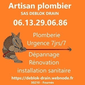 DEBLOK DRAIN Fournès, Plombier